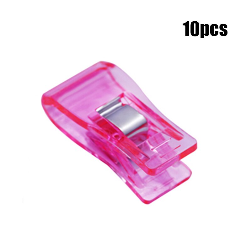 Dailylike 5/10 Pcs Colorful Plastic Clips Fabric Quilting Craft Sewing Knitting Clips For Clothes Paper Sewing Patchwork Tool: Rose red