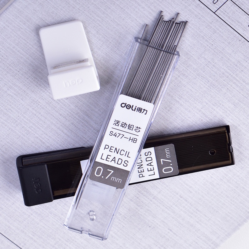 20 stk / kasse grafit bly  hb 0.5/0.7mm mekanisk blyant refill plast automatisk udskift blyant bly sletbar blyant refill 05872