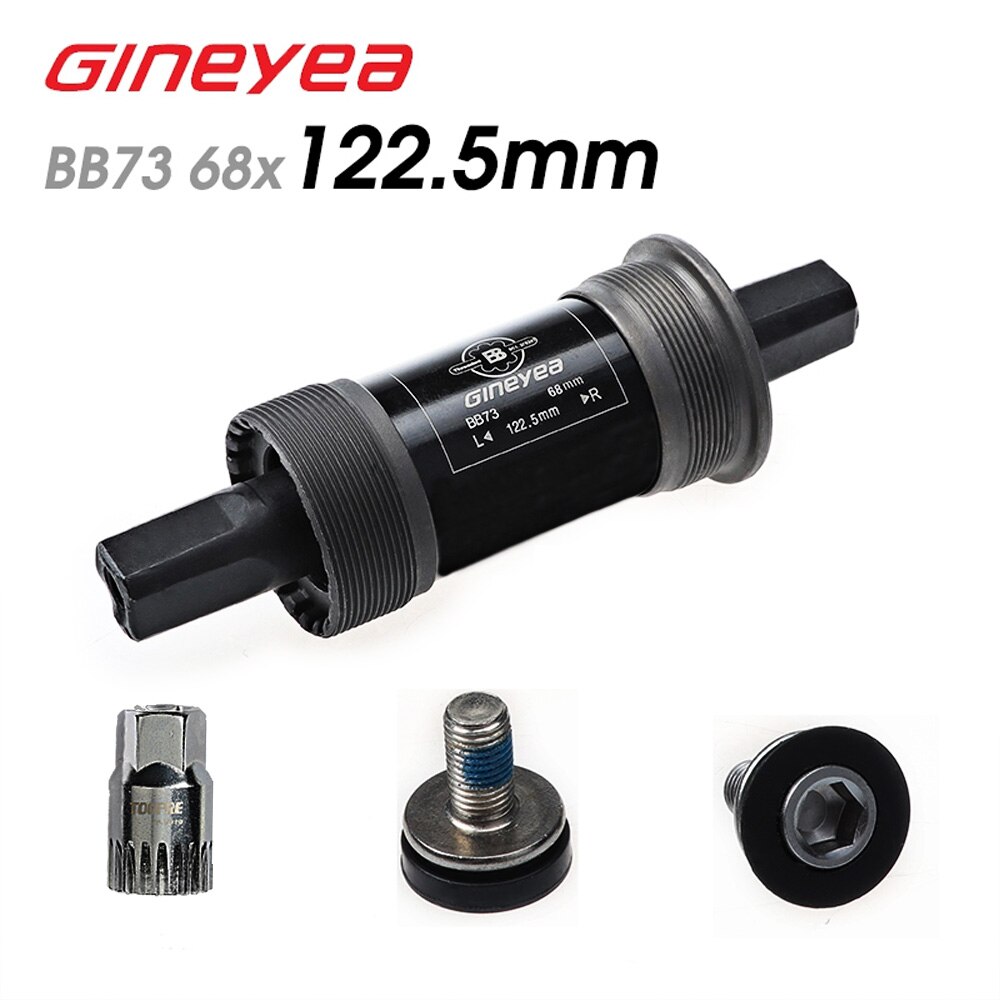 Gineyea Bike Bottom Bracket 116 118 120 122.5 127.5 mm Crank Axis Quare Hole MTB Bicycle Parts BB FOR Square Tapered Spindle C: 122.5mm