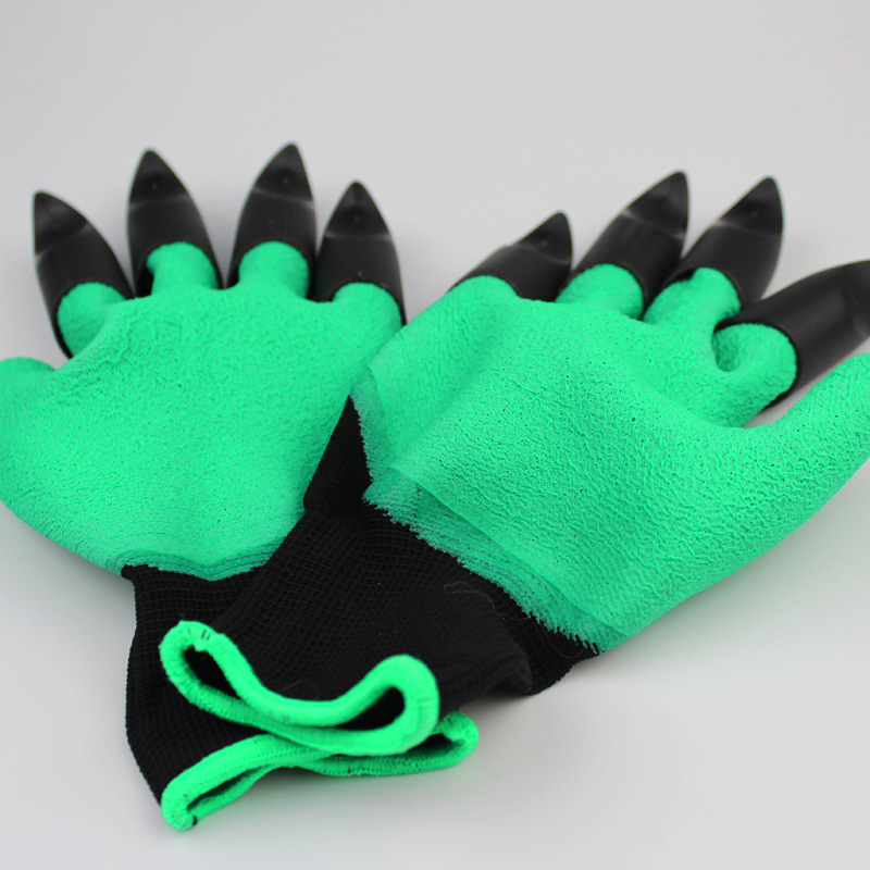 Rubber waterproof safety planting gloves Gardening digging planting tool gloves Garden home agricultural tools: Hands with paws