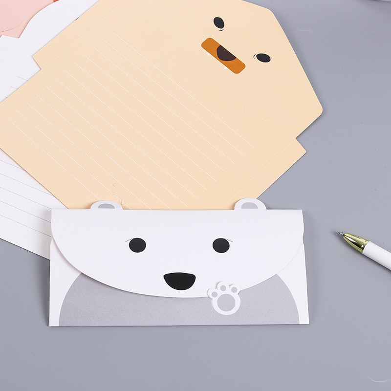 10 kpl söpö eläin tyhjät kortit kutsukortit lasten syntymäpäiväjuhlille viesti kirje kirje paperi panda possu karhu vauvan suihkutarvikkeet