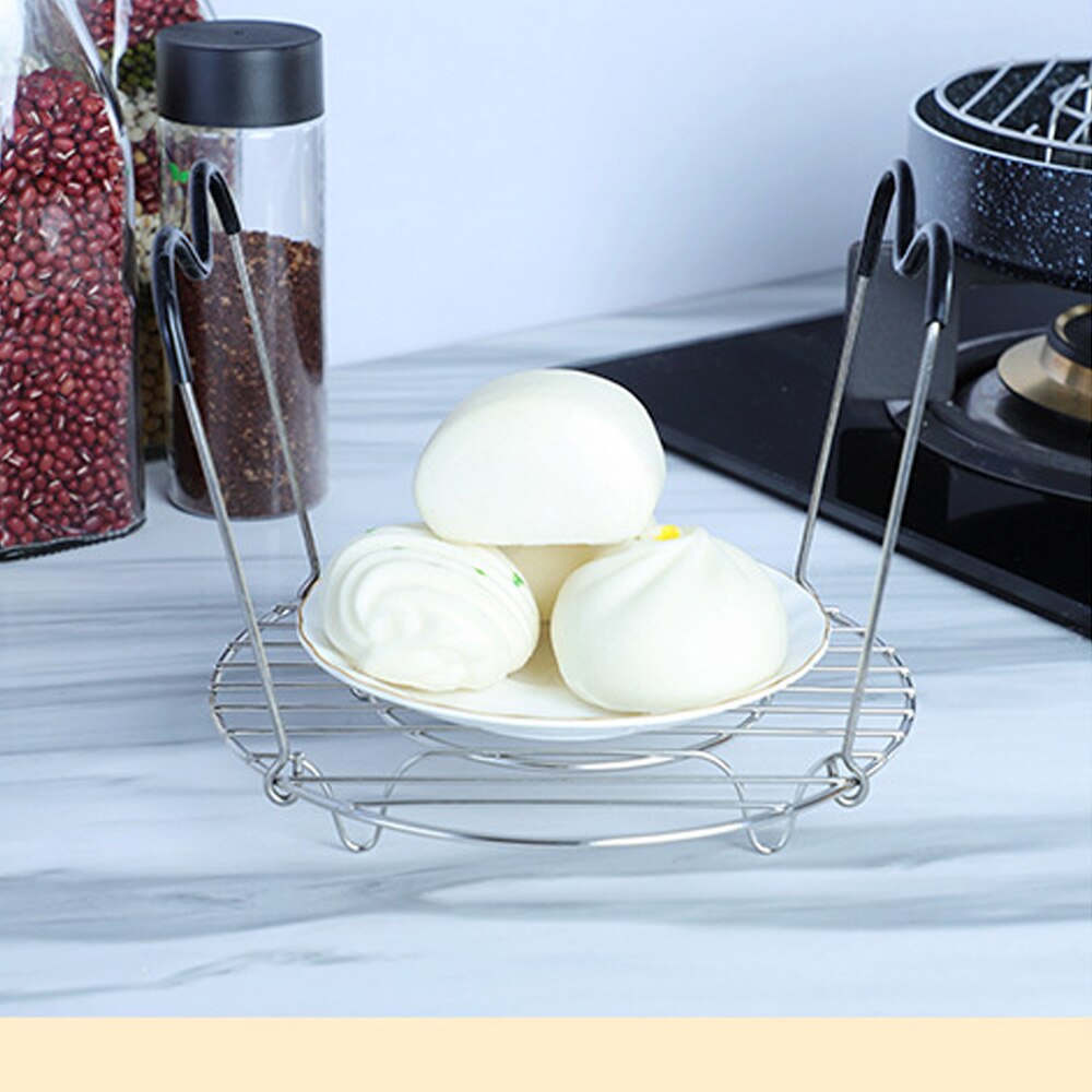 Siliconen Handvat Koken Keuken Roestvrij Staal Kookgerei Opslag Eieren Stoomboot Rack Accessoires Thuis Tool Mand Stand