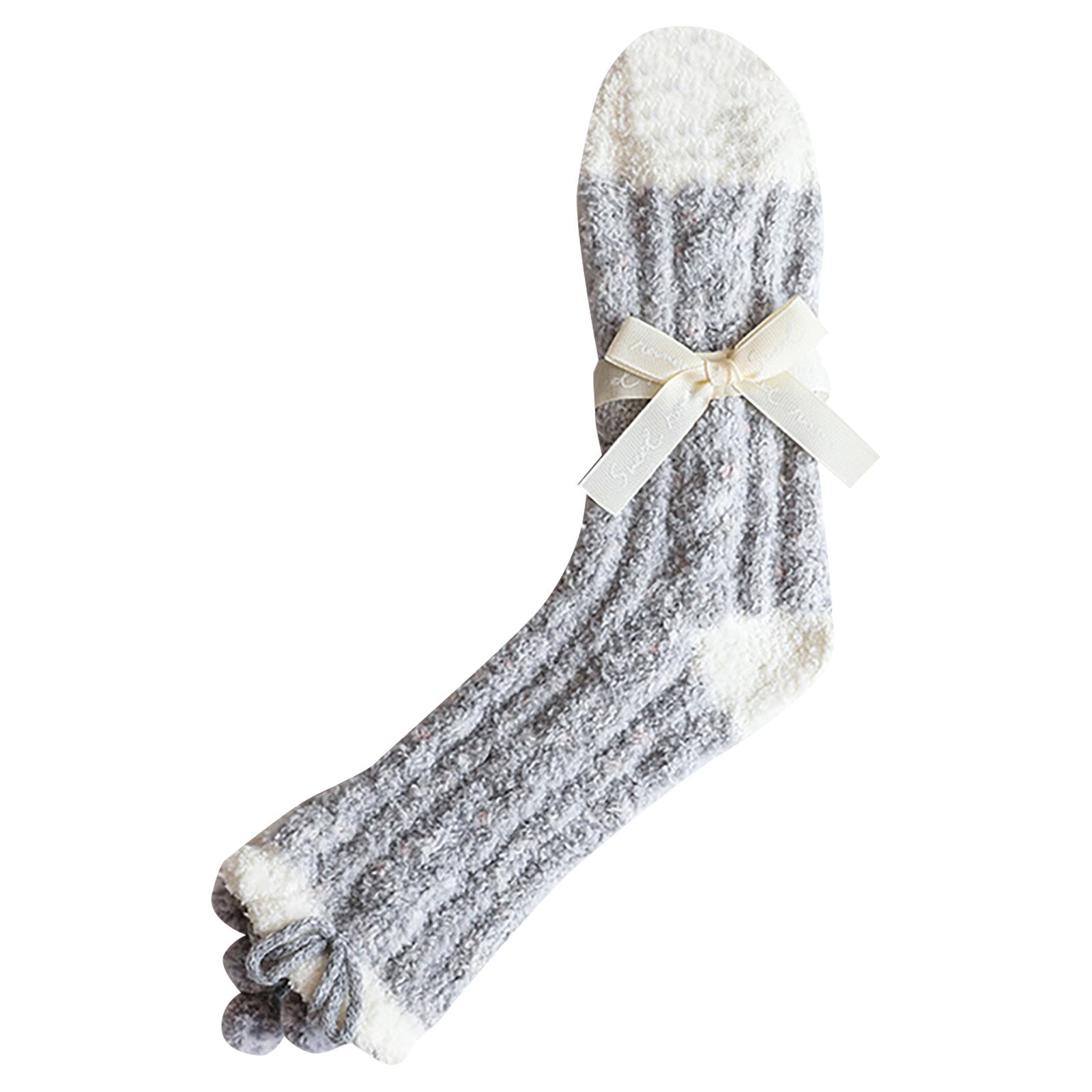 Chaussettes en molleton pour femmes, mignonnes, épaisses, chaudes, pour dormir au sol, pour la maison, c50: F