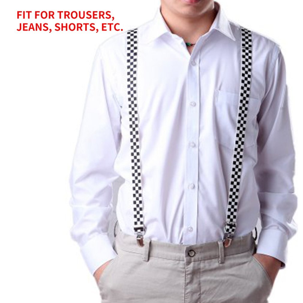 Adjustable Elasticated Adult Suspender Straps Unisex Women Men Y Shape Elastic Clip-on Suspenders 3 Clip Pants Braces