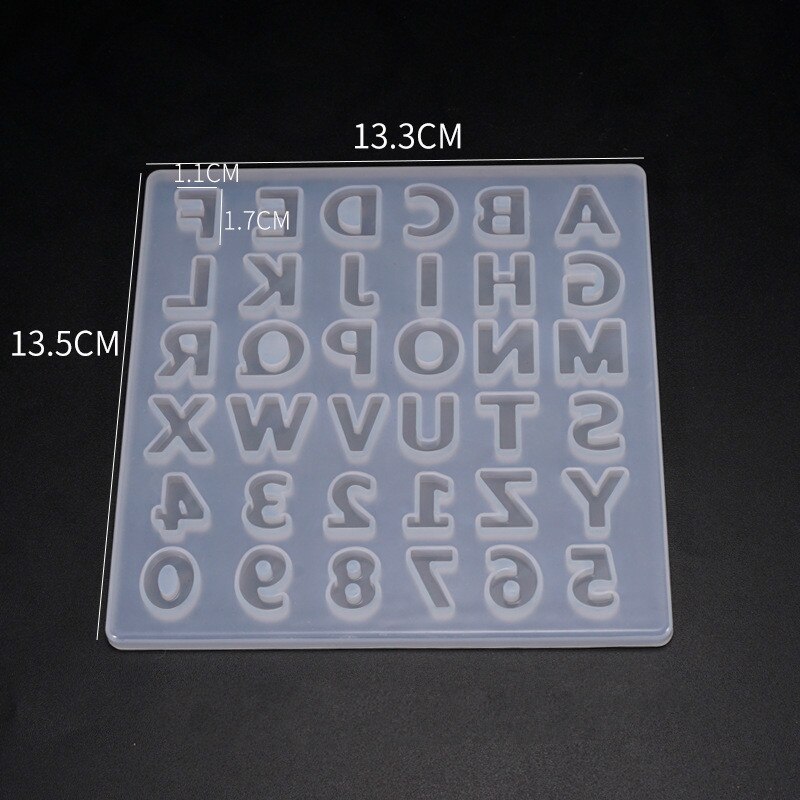 English Alphabet Letters Silicone Mold Form for Resin Art DIY Alphabet Transparent Epoxy Molds tray Jewelry Making for 3D Crafts