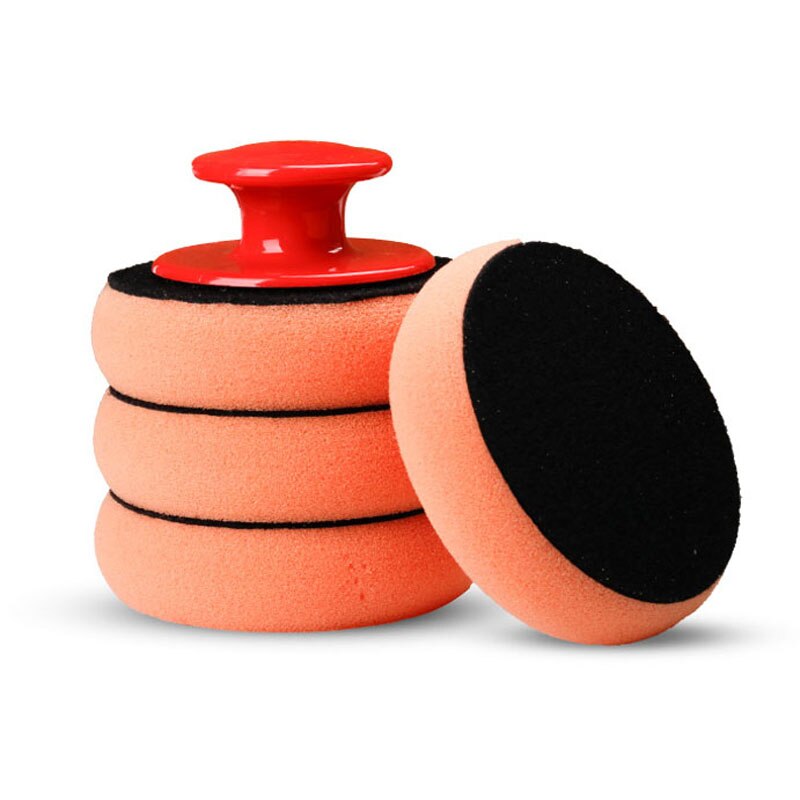 Almohadillas aplicadoras de microfibra para lavado de cera de coche, Kit de esponja de espuma de limpieza, paño de rizo, mango de agarre, estilo de coche, 1 pieza