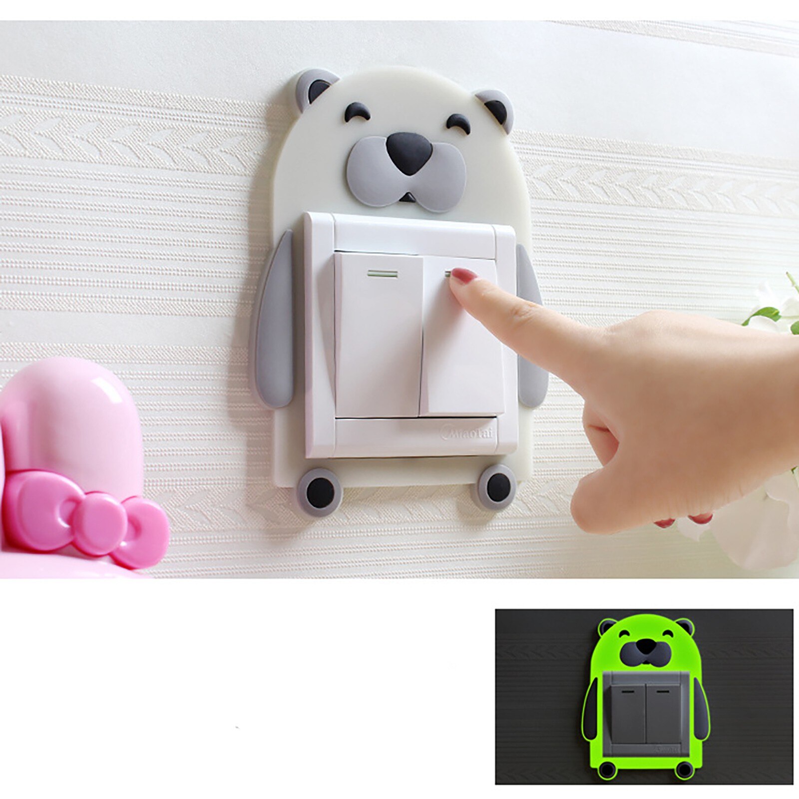 kreskówka Pattn obudowa przełącznika wystrój pokoju 3d silikonowe na-wyłączony naklejka strąk włącznik światła gniazdo z przełącznikiem naklejki ścienne naklejka robić dziecięcego pokoju # p30