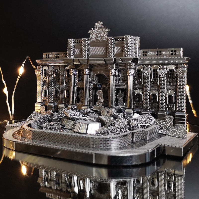 IRON STAR-rompecabezas 3D de Fontana di Trevi para niños, modelo de ensamblaje de Metal, juguetes creativos de acero inoxidable, 2 hojas,