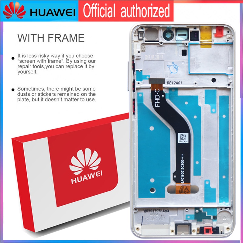 Alkuperäinen 5.2 tuuman näyttö kehyksellä huawei  p8 lite lcd-kosketusnäytön digitizer-kokoonpano  p9 lite pra -la1 pra -lx1