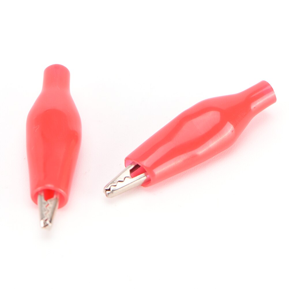 10pcs/lot 28MM Metal Alligator Clip Crocodile Electrical Clamp for Testing Probe Meter Red