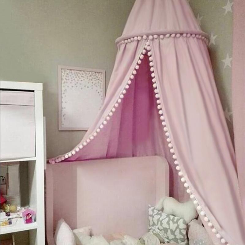Red de algodón para cuna de bebé, mosquitero para cama de princesa, decoración para habitación de niñas, dosel para cama, mosquiteras para habitaciones de niños, 3 colores