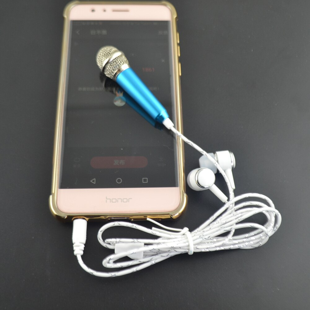 Protable K Song Mini Microphone earphone Universal KTV Karaoke Mobile Phone Computer Microphone headset Toy