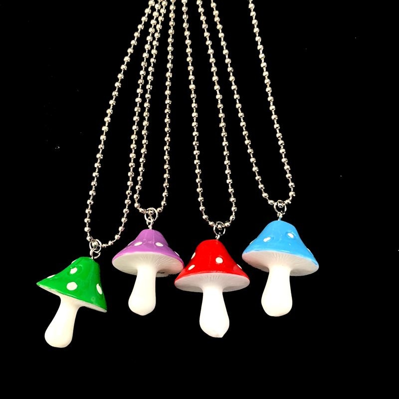 Dames Charms Paddestoel Hangers Kettingen Vrouwen Kleine Verse Hangers Diy Craft Ketting Sieraden Voor Vrouwelijke