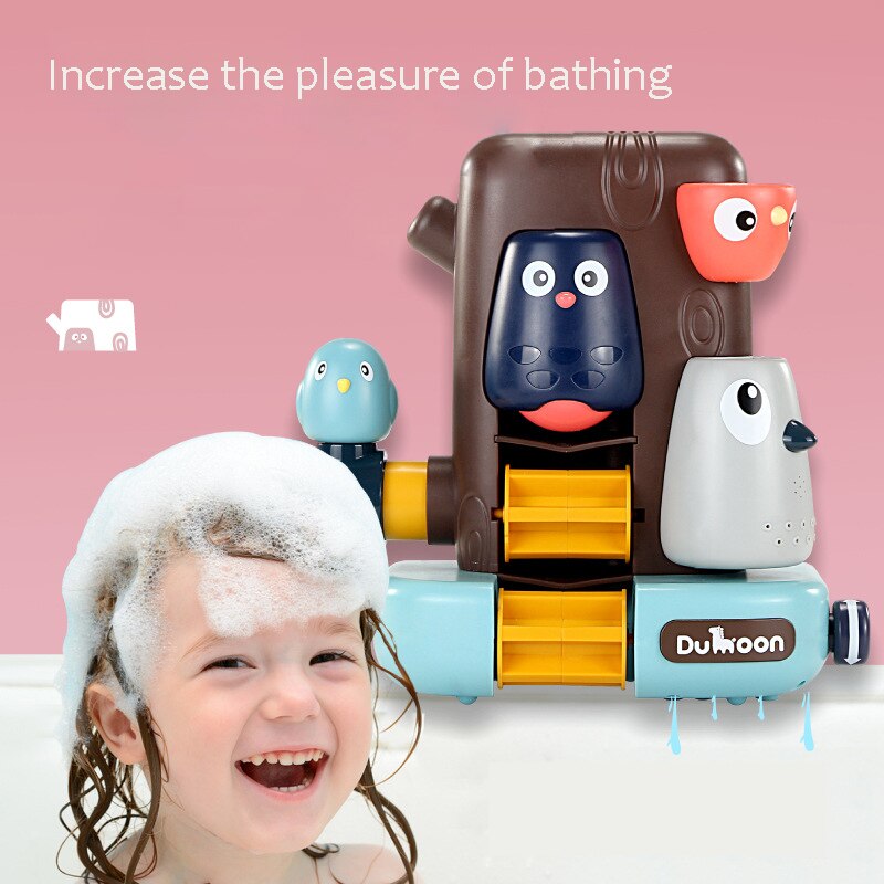 ASWJ Baby Bath Toy Water Game Spray Shower Elephant Mushroom Model Pipeline Faucet For Kid Swimming Bathroom Bird Tree House Set