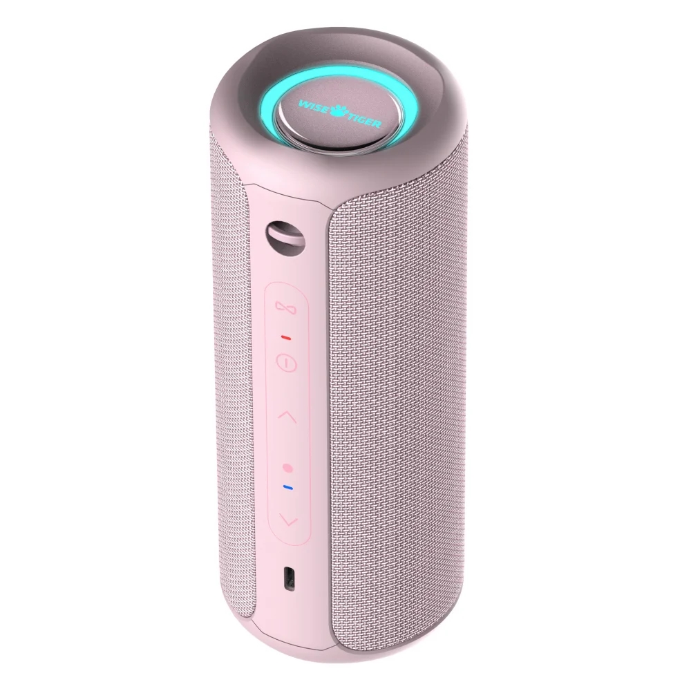 WISETIGER DEEYAPLE P3 30 W tragbarer Bluetooth-Lautsprecher für Höhle Außenbereich, IPX7 wasserdicht, kabellose Soundbox, BassBT5.3, RGB-Konnektivität: Rosa