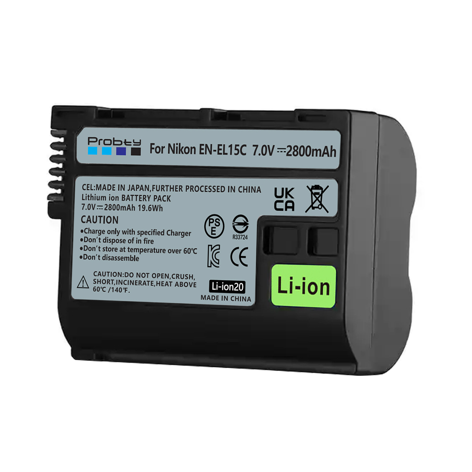 2500mAh EN-EL15C EN-EL15 Batterie pour Nikon Z5, Z6, Z6 II, Z7, Z7II D7000 D7100 D7200, D850 D750 D7500 D810 D500 D800