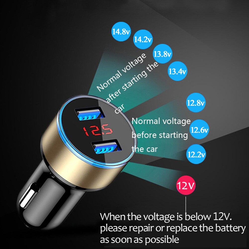 Portable Fast Cell Phone Charger Dual USB LED Digital Display Quick Charge 5V 3.1A Car Adapter Auto Charger Accessories