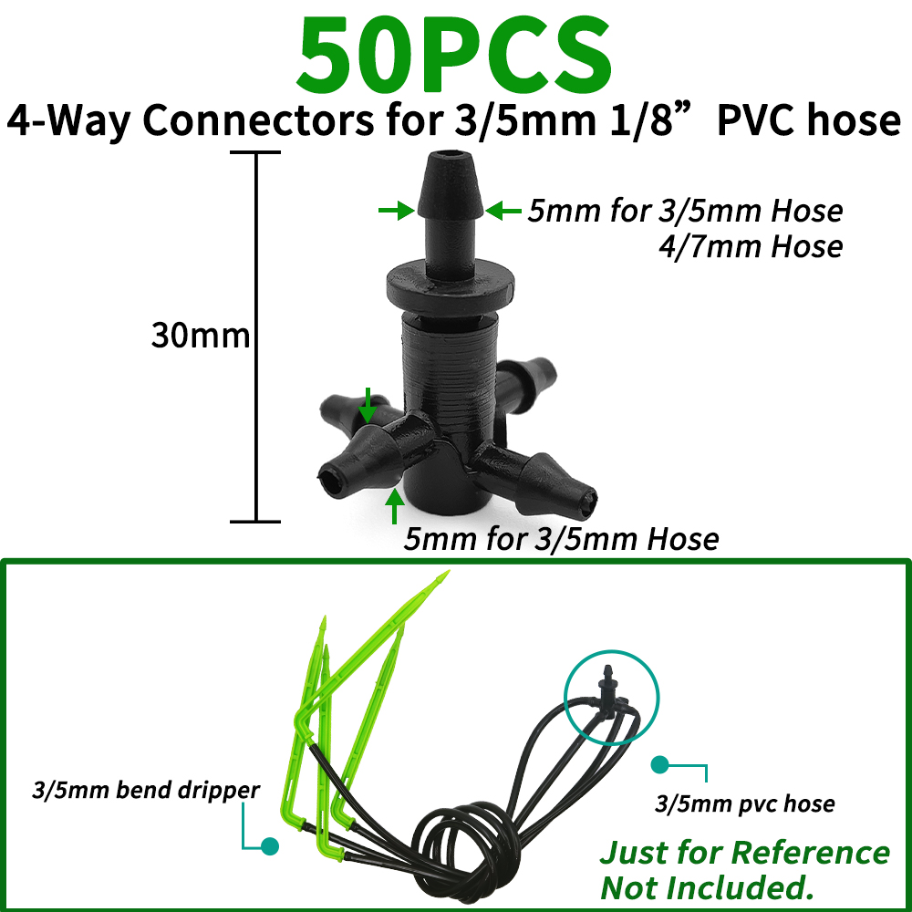 Irrigatie 2l/4l/8l Constante Druppelaar Met 4-Way Cross Connector Landbouw Druppelwater Irrigatie Druppelpijl Connector 20Sets: Paars