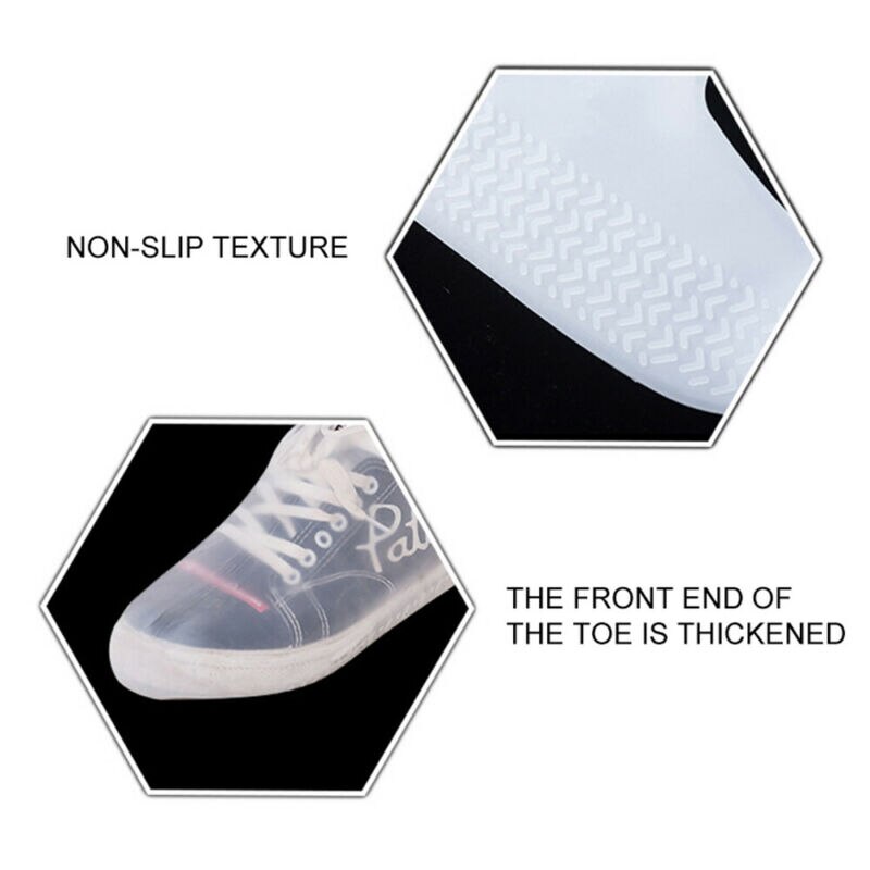 1 Pair Silicone Waterproof Shoe Protector Cover Outdoor Rainproof Hiking Skid-proof Shoe Accessories