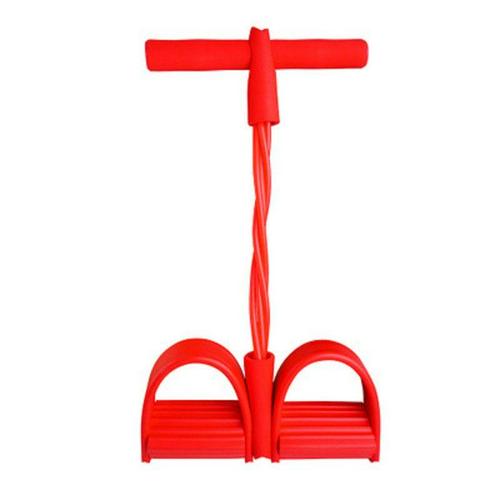 Latex pedal træner sit-up fitness tyggegummi 4 rør modstandsbånd træk reb ekspander elastikbånd yoga udstyr pilates træning: Rød