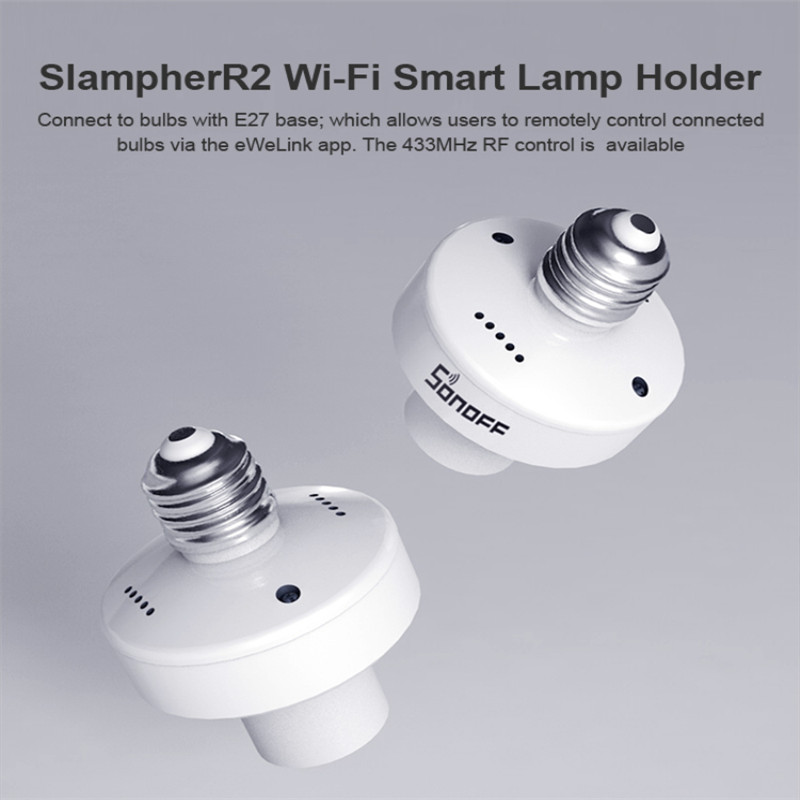 1/5 Pcs Sonoff Slampher R2-433 Mhz Rf & Wifi Slimme Lamp Houder E27 Sonoff Draadloze lamphouder Werken Met Alexa Google Thuis