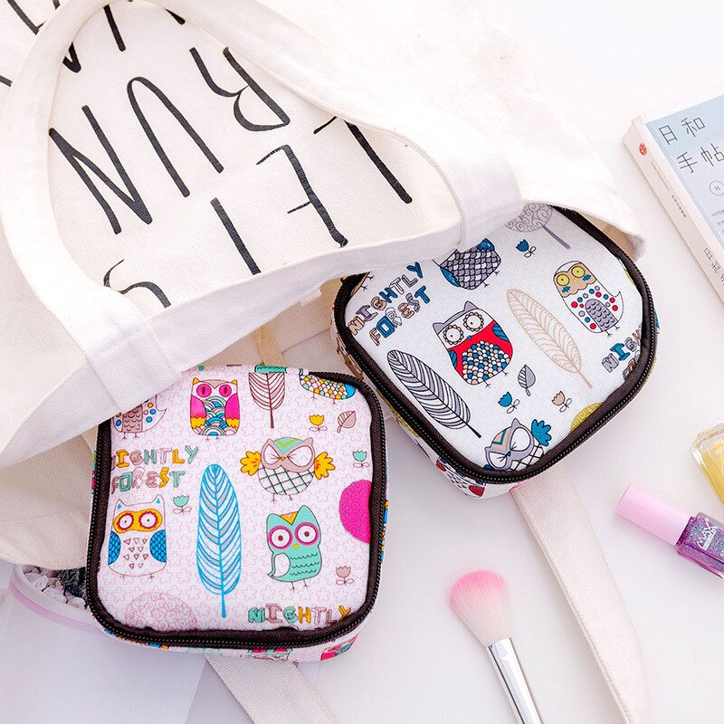 Moda feminina pequenos sacos cosméticos viagem mini guardanapos sanitários compõem moeda cartão de dinheiro batom bolsa de armazenamento sacos