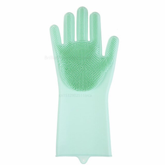 65 g/pz guanti multifunzionali guanti in Silicone guanti per lavastoviglie guanti per lavaggio auto antiscivolo alta elasticità: green Right 1Pcs