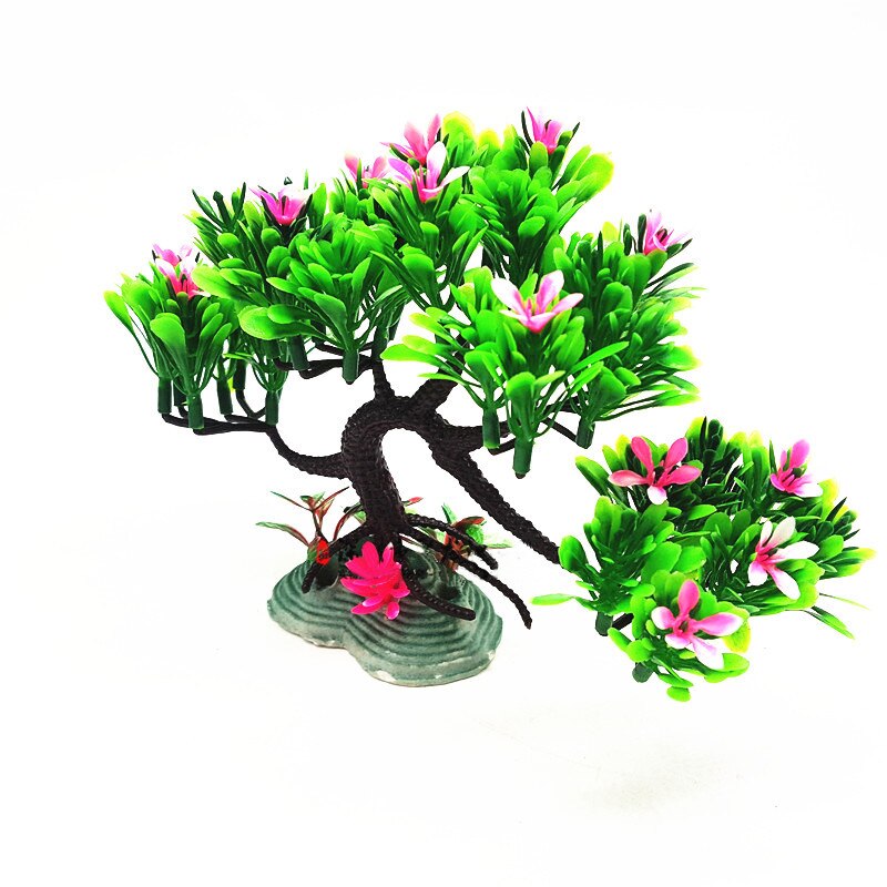 Kunstige plastik planter akvarie ornament akvarium fyrretræer til husholdning akvarium dekoration tilbehør forsyninger: 04