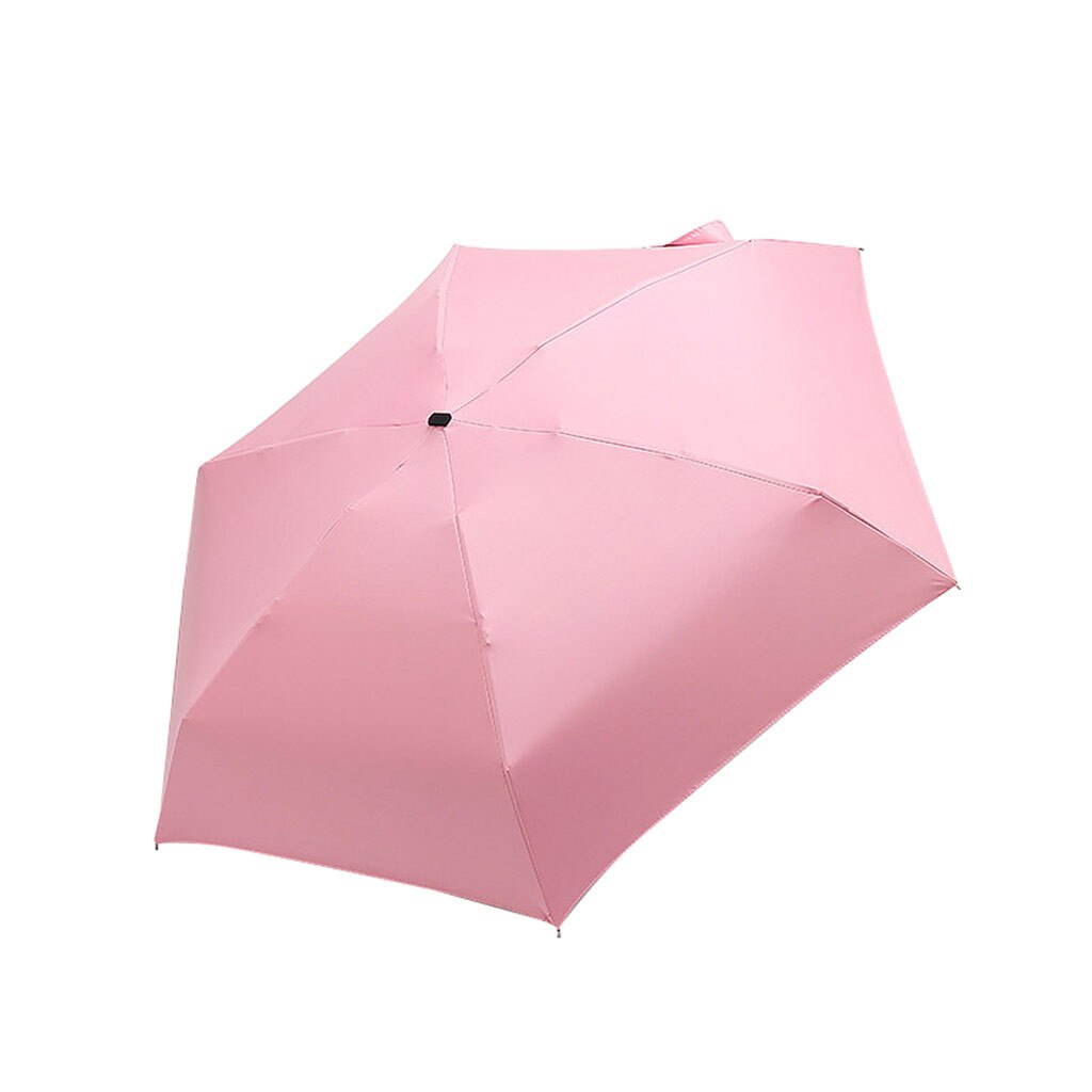 Mini parapluie de poche super léger avec protection solaire en plastique noir anti-UV (jaune