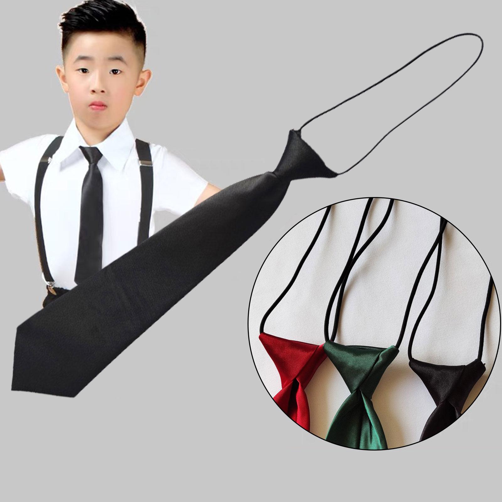 Corbata de cuello elástica de satén preatada para niños, corbata corta para niños, Linda decoración para traje de combinación para niños, corbata de uniforme, accesorios Casuales