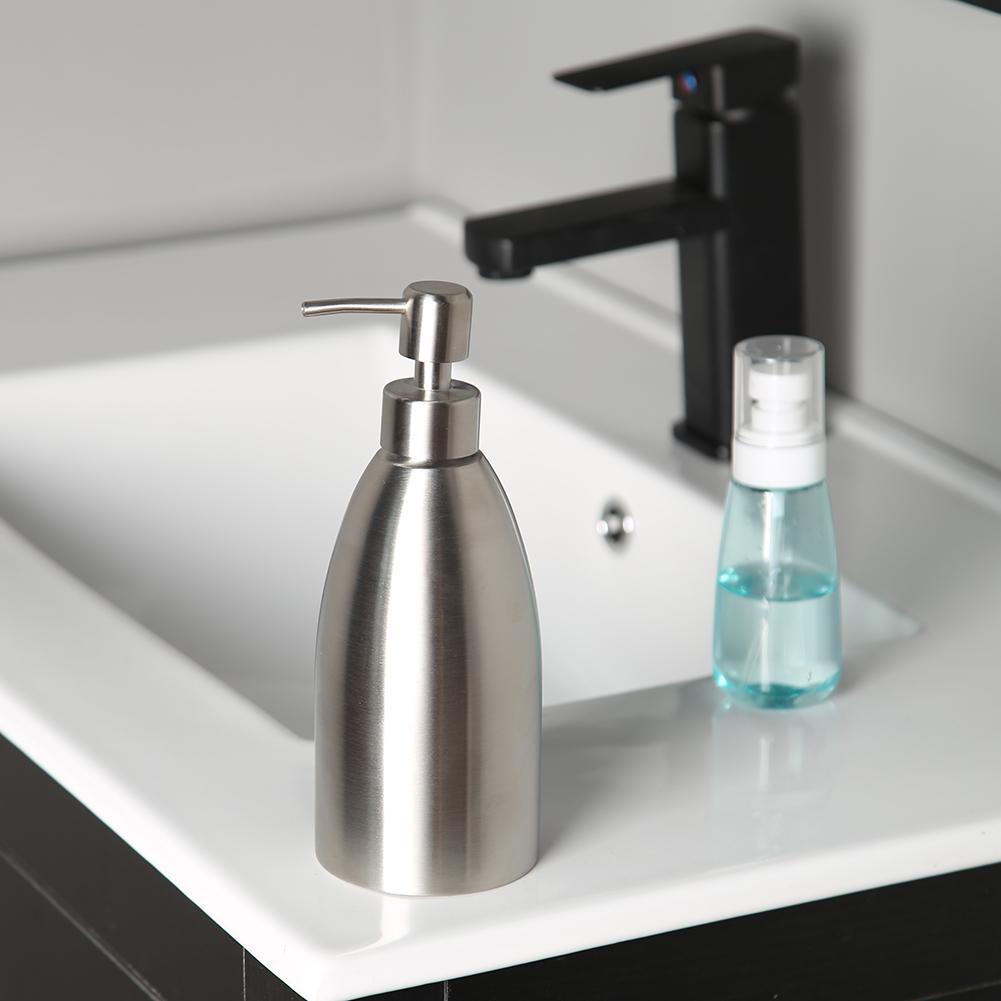 500ml/800ml vask sæbe dispenser indbygget lotion pumpe rustfrit stål flaske til badeværelse køkken flydende sæbe organisator