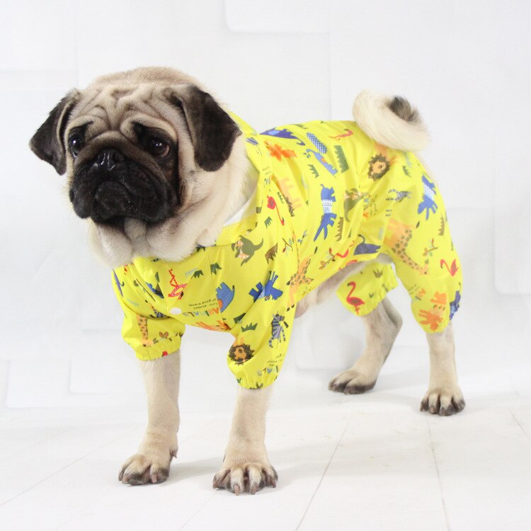 Chubasquero con estampado de cuatro patas para perro, impermeable, suministros para perro, ropa para mascotas