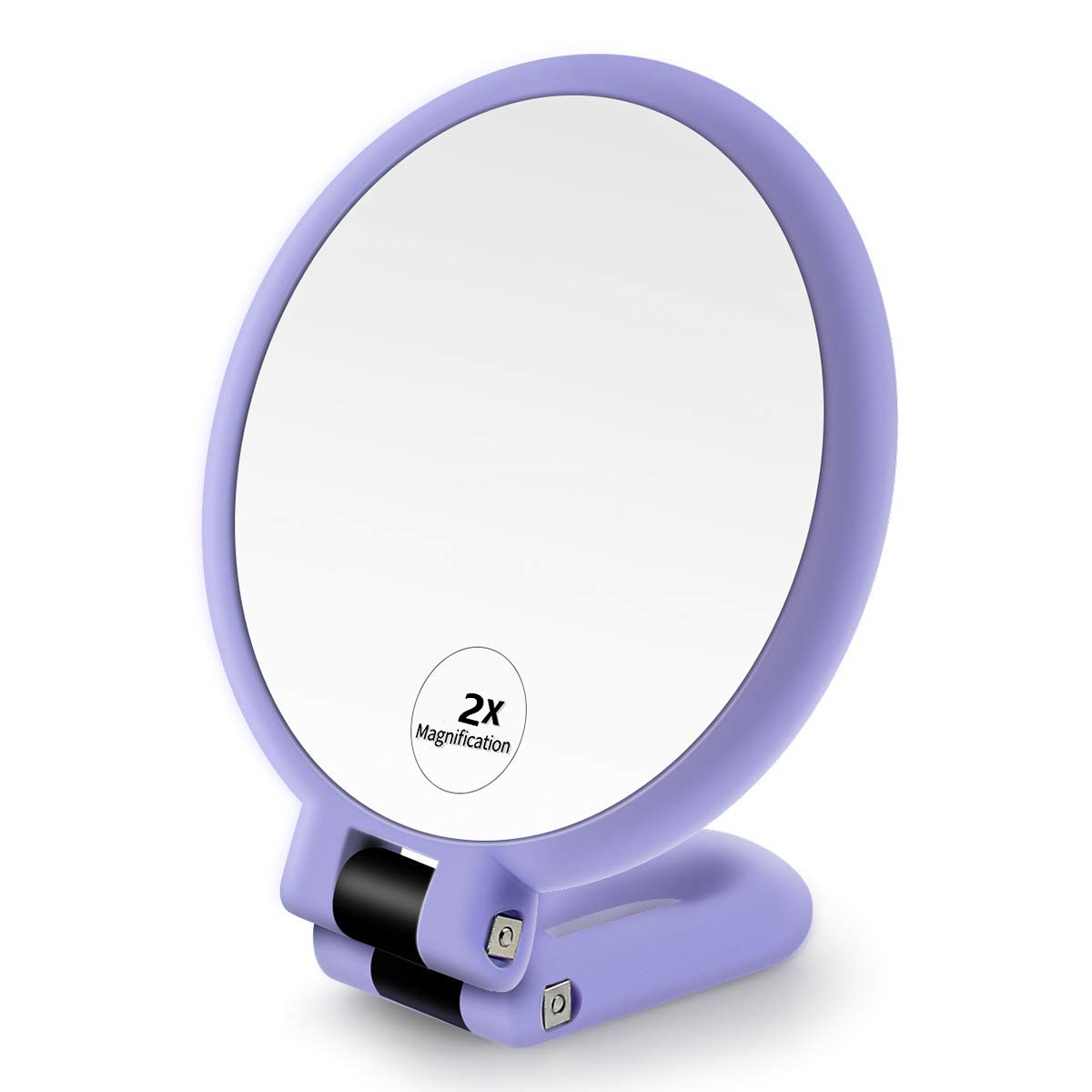 2/5/10x Magnifying Handheld Mirror ,Travel Folding Hand Held Mirror,Double Sided Pedestal Makeup Mirror with 1/10x Magnification: GRAY