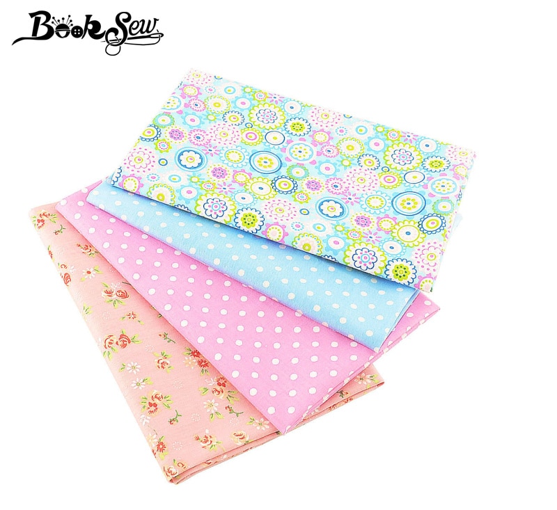Booksew Stoffen tela de algodón 4 unids/lote 40cm x 50cm Floral Telas Patchwork Algodon ropa de costura tejido tilda materiales