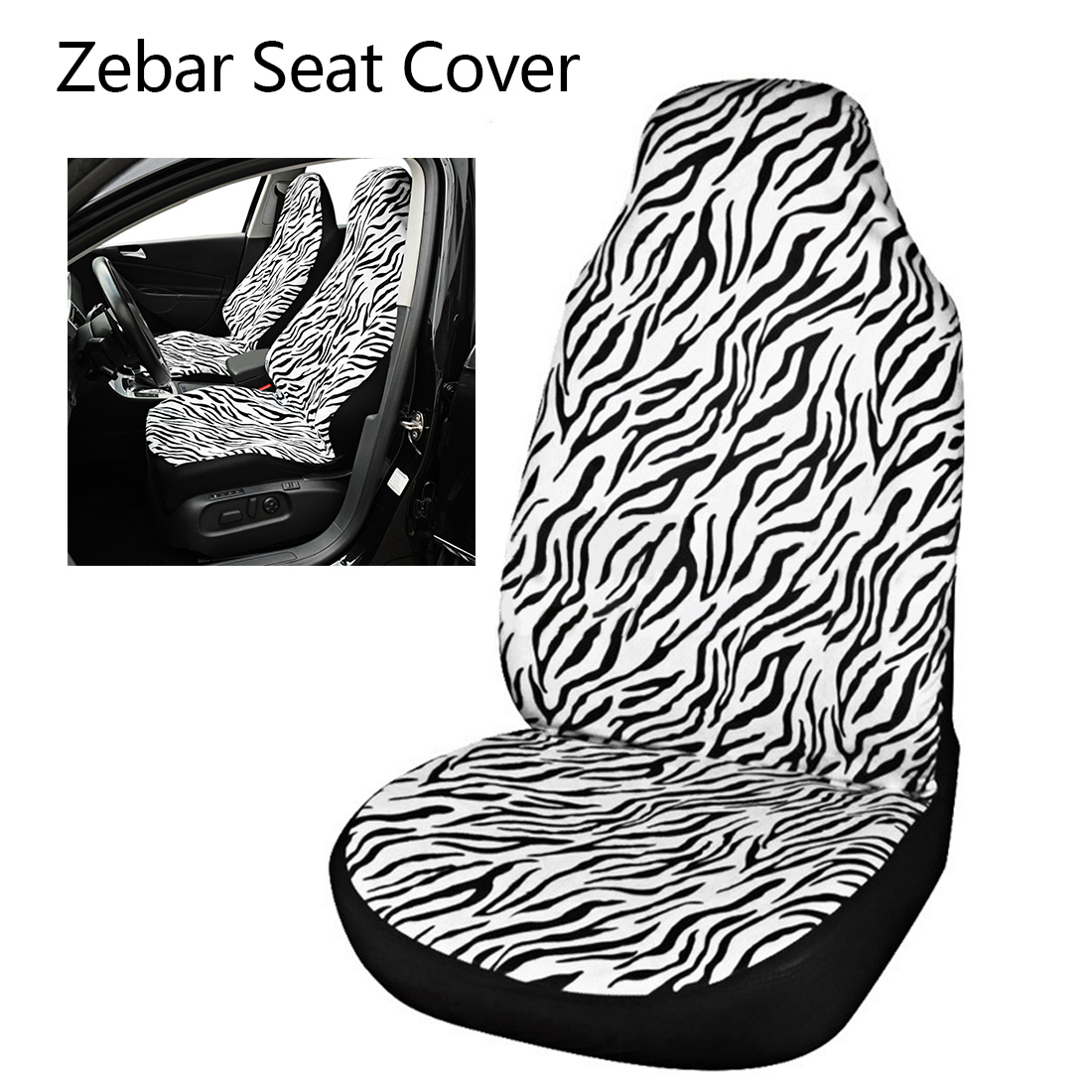 Dewtreetali zebra stripe universal bil forsete bilsete beskyttelsestrekk stoff passer til ikke-avtakbar hodestøtte racing styling