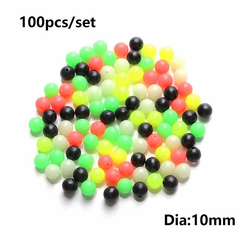 100 stk runde blandet farve pe plast kryds propper perler til karper rig fisk lokkemad perler udendørs fiskeri lokker tackle tilbehør: 10mm