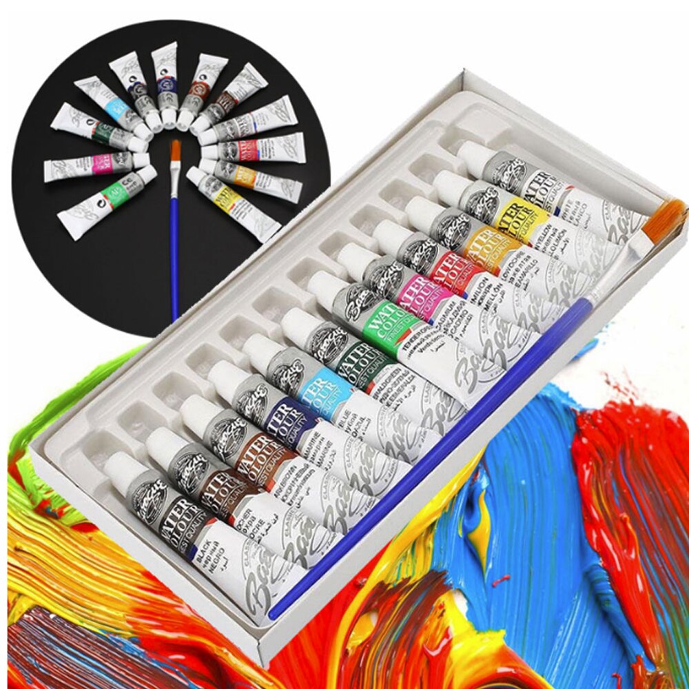 Olie Verf Pen Verf Levert 6ml 12 Kleuren met Borstel Schilderen Pigment Draw Gratis Buis Borstel Pen Kleur Set kids Ambachten Acryl