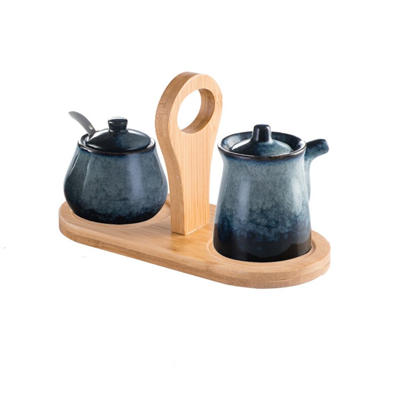 Japanese Style Ceramic Seasoning Pot Porcelain Pepper Salt Pot Simple Style Cruet Restaurant Household Decorative Spice Pot Set: H