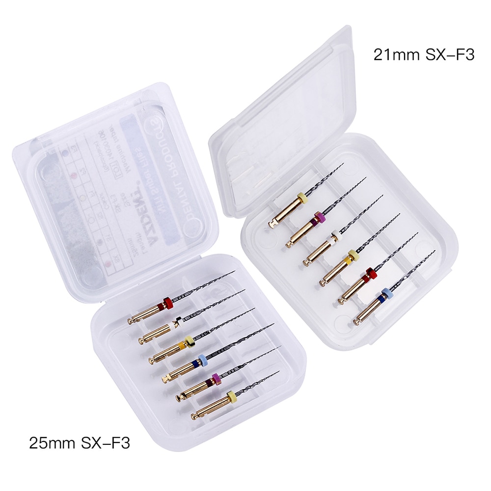 Tandheelkundige Wortelkanaalbehandeling Bestand SX-F3 21Mm/25Mm 6 Stks/pak Niti Super Roterende Bestand Machine Taper