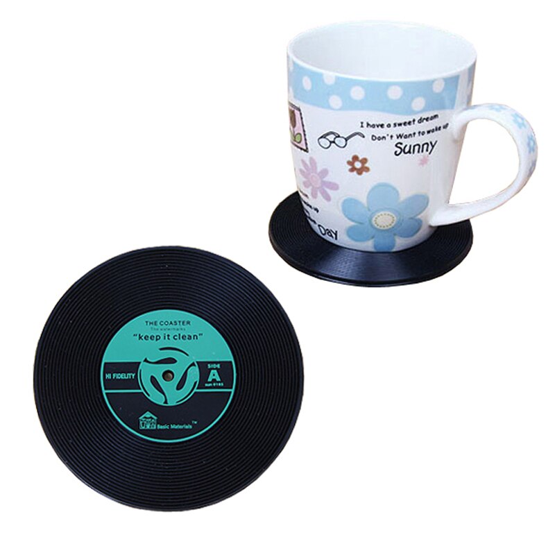 1pc retro vinyl dalbane cd kopp matte krus dalbane placemat tallerken drikke dalbaner kopp pute bordmatter hjem dekor bord tilbehør