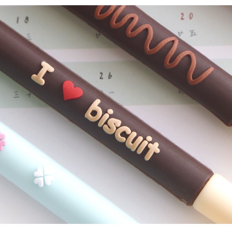 5 stücke ICH Liebe Keks Stift einstellen Nette Schokolade Obst Kuchen Schwarz Farbe Gel Tinte Stifte für Schreiben Unterschrift Schule Schüler vergeben F710