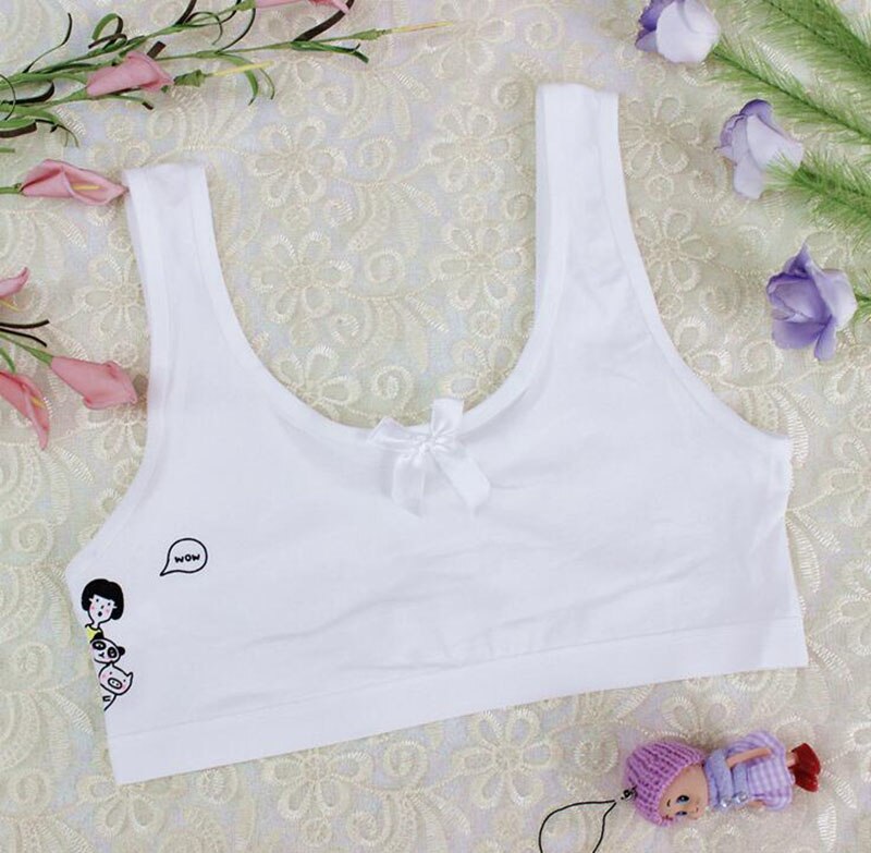 1 Pc Baby Kids Bras Meisjes Ondergoed Kleding Voor Jonge Meisjes Training Bras Ondergoed Meisjes Kleding Kids Tank Top Baby kleding: White