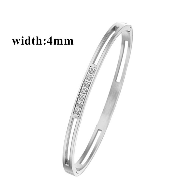 Charm Bracelet - Stainless Steel - 4/6/8mm Width - Hollow Round Design - Adjustable Hook Clasp: 1