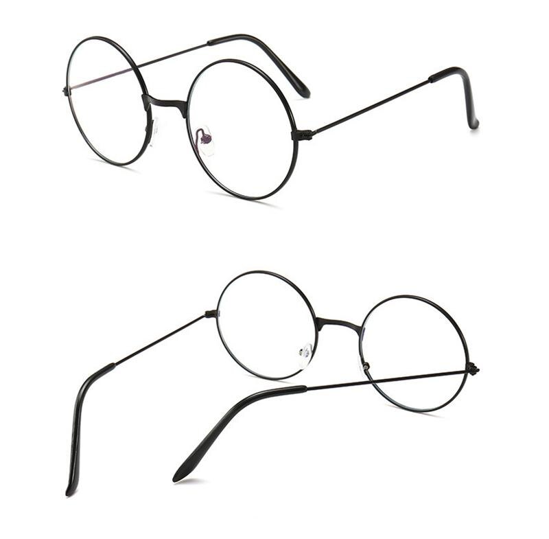 Vintage Round Metal Frame Blue Light Blocking Personality College Style Clear Lens Eye Glasses Eye Protection Mobile Phone Game