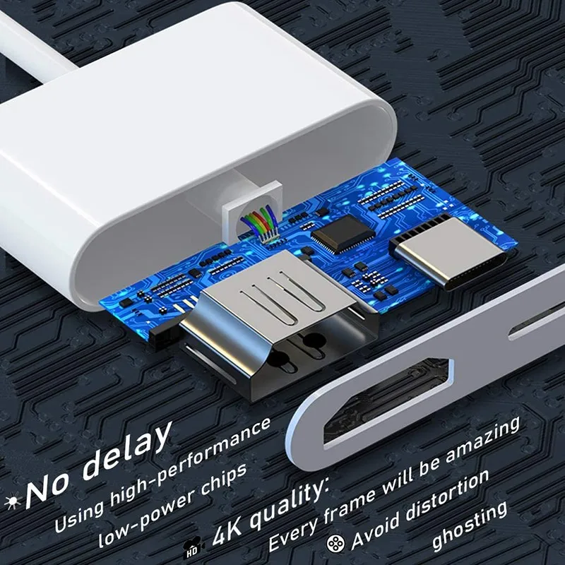 Adapter portu 8Pin na HDMI Konwerter ekranu 1080P Kompatybilny rozdzielacz oświetlenia na HDMI Dla iPhone iPod iPad Monitory TV Projektor