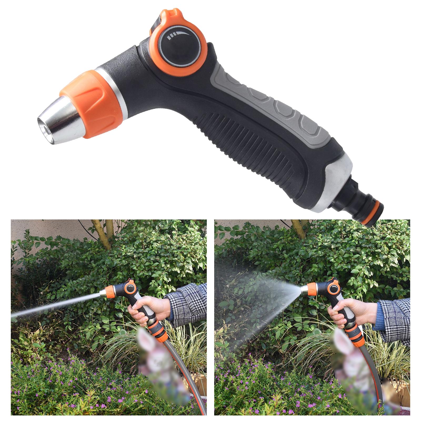 Heavy Duty Garden Hose Nozzle with High Pressure Jet On Off Valve Water Gun Zinc Alloy Water Hose Sprayer for Car Pets Washing