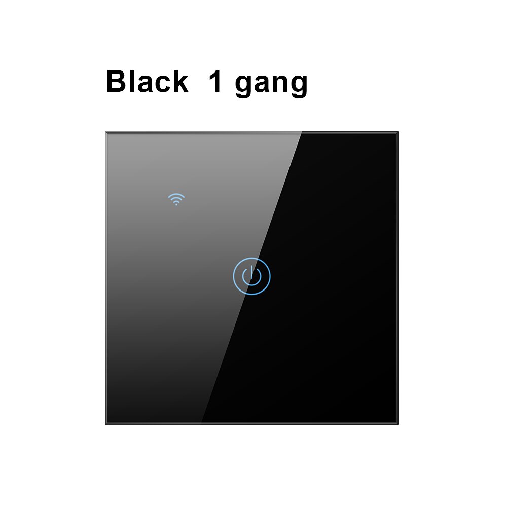 AVATTO – interrupteur de lumière intelligent, 1/2/3/4 boutons, wi-fi, pour maison connectée, fonctionne sans fil neutre, compatible avec Alexa et Google Home, Tuya: Black 1 gang
