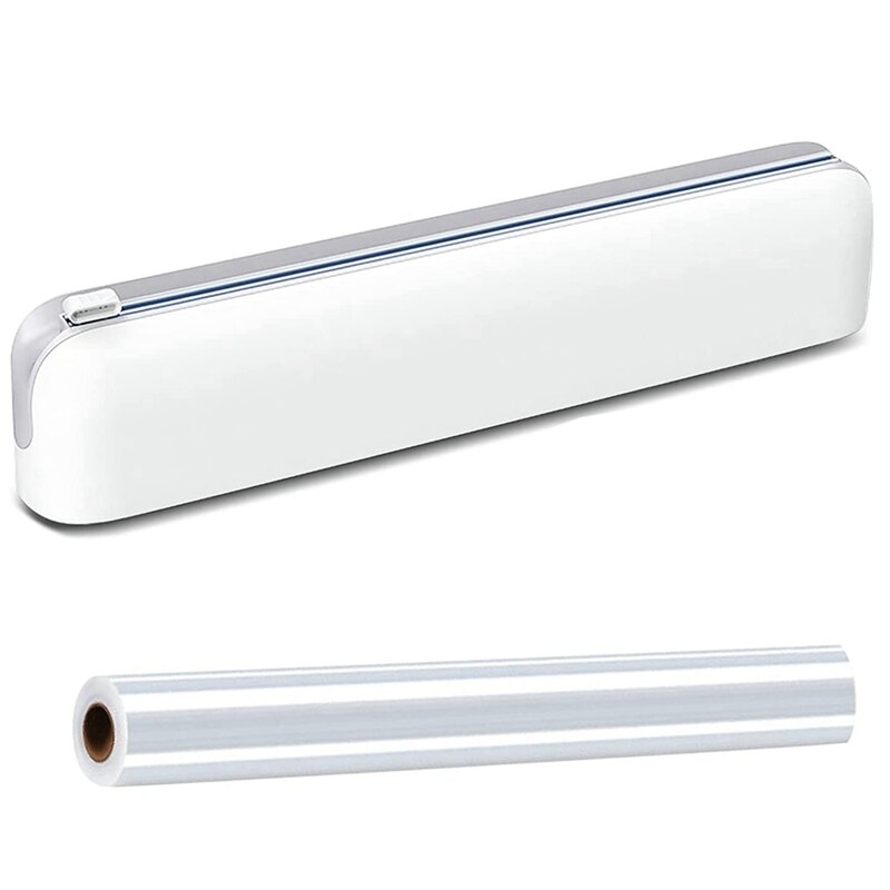 Refillable Plastic Wrap Dispenser, Cling Wrap Dispenser with Slide Cutter, Reusable Food Wrap Dispenser, Foil and Cling: Default Title