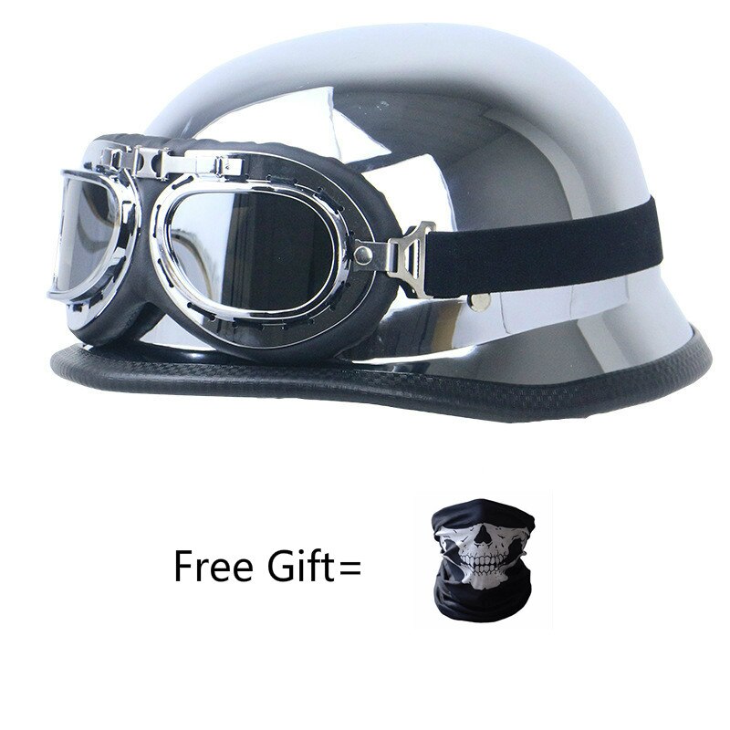 Motorcycle German Helmet Electric Scooter ATV Open Face Cruiser Chopper Half Helmets Motorbike Riding Cap DOT CE
