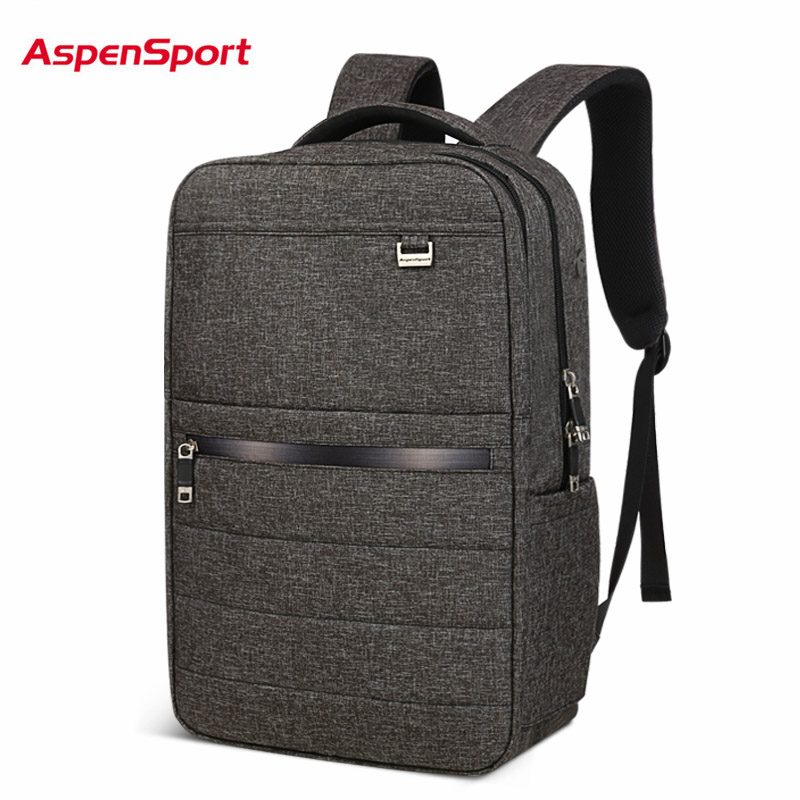 Aspensport Bedrijf Rugzakken Voor Mannen Schooltassen Mannelijke Laptop Fit 15.6-17 Inch Notebook Computer Reizen Voor Jongen School tassen Grijs: CHAR